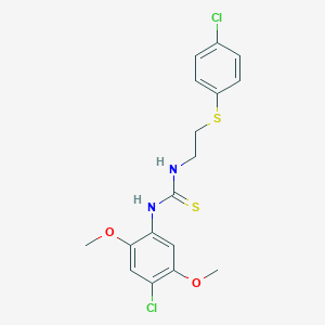 molecular formula C17H18Cl2N2O2S2 B216450 N-(4-chloro-2,5-dimethoxyphenyl)-N'-{2-[(4-chlorophenyl)sulfanyl]ethyl}thiourea 