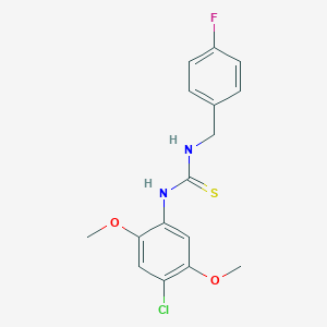 molecular formula C16H16ClFN2O2S B216454 N-(4-chloro-2,5-dimethoxyphenyl)-N'-(4-fluorobenzyl)thiourea 
