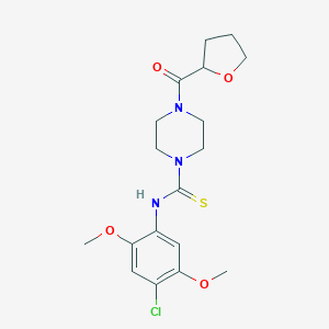 molecular formula C18H24ClN3O4S B216473 N-(4-chloro-2,5-dimethoxyphenyl)-4-(tetrahydro-2-furanylcarbonyl)-1-piperazinecarbothioamide 