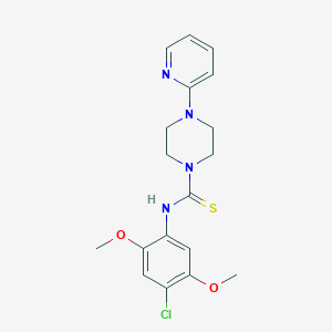 molecular formula C18H21ClN4O2S B216474 N-(4-chloro-2,5-dimethoxyphenyl)-4-(pyridin-2-yl)piperazine-1-carbothioamide 