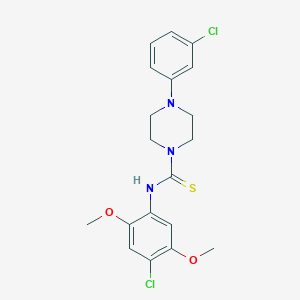 molecular formula C19H21Cl2N3O2S B216475 N-(4-chloro-2,5-dimethoxyphenyl)-4-(3-chlorophenyl)piperazine-1-carbothioamide 