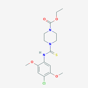 Ethyl 4-[(4-chloro-2,5-dimethoxyphenyl)carbamothioyl]piperazine-1-carboxylate