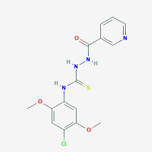 molecular formula C15H15ClN4O3S B216477 N-(4-chloro-2,5-dimethoxyphenyl)-2-(3-pyridinylcarbonyl)hydrazinecarbothioamide 