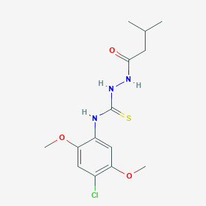 N-(4-chloro-2,5-dimethoxyphenyl)-2-(3-methylbutanoyl)hydrazinecarbothioamide