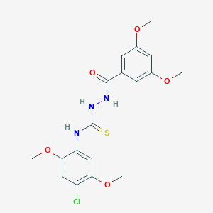 N-(4-chloro-2,5-dimethoxyphenyl)-2-(3,5-dimethoxybenzoyl)hydrazinecarbothioamide