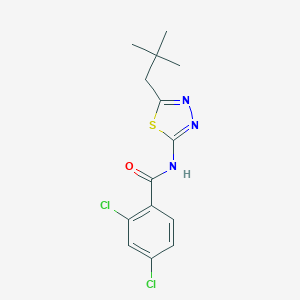 molecular formula C14H15Cl2N3OS B216485 2,4-dichloro-N-[5-(2,2-dimethylpropyl)-1,3,4-thiadiazol-2-yl]benzamide 