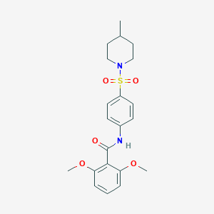 molecular formula C21H26N2O5S B216487 2,6-Dimethoxy-N-[4-(4-methyl-piperidine-1-sulfonyl)-phenyl]-benzamide 