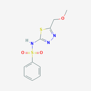 molecular formula C10H11N3O3S2 B216492 N-[5-(methoxymethyl)-1,3,4-thiadiazol-2-yl]benzenesulfonamide 
