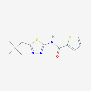 molecular formula C12H15N3OS2 B216494 N-[5-(2,2-dimethylpropyl)-1,3,4-thiadiazol-2-yl]thiophene-2-carboxamide 