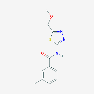 molecular formula C12H13N3O2S B216497 N-[5-(methoxymethyl)-1,3,4-thiadiazol-2-yl]-3-methylbenzamide 