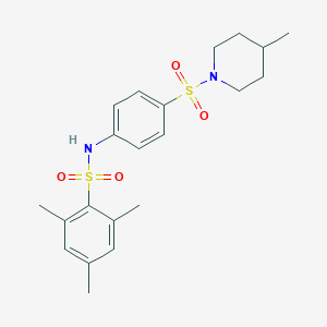molecular formula C21H28N2O4S2 B216499 2,4,6-trimethyl-N-{4-[(4-methylpiperidin-1-yl)sulfonyl]phenyl}benzenesulfonamide 