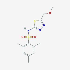 molecular formula C13H17N3O3S2 B216500 N-[5-(methoxymethyl)-1,3,4-thiadiazol-2-yl]-2,4,6-trimethylbenzenesulfonamide 