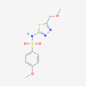 molecular formula C11H13N3O4S2 B216503 4-Methoxy-N-(5-methoxymethyl-[1,3,4]thiadiazol-2-yl)-benzenesulfonamide 