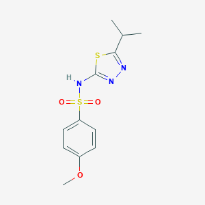 molecular formula C12H15N3O3S2 B216505 N-(5-isopropyl-1,3,4-thiadiazol-2-yl)-4-methoxybenzenesulfonamide 