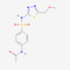 molecular formula C12H14N4O4S2 B216509 N-[4-(5-Methoxymethyl-[1,3,4]thiadiazol-2-ylsulfamoyl)-phenyl]-acetamide 