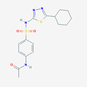 molecular formula C16H20N4O3S2 B216511 N-[4-(5-Cyclohexyl-[1,3,4]thiadiazol-2-ylsulfamoyl)-phenyl]-acetamide 