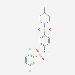 2,5-dichloro-N-[4-(4-methylpiperidin-1-yl)sulfonylphenyl]benzenesulfonamide