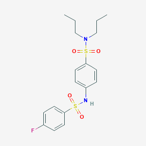 molecular formula C18H23FN2O4S2 B216516 4-[(4-fluorophenyl)sulfonylamino]-N,N-dipropylbenzenesulfonamide 