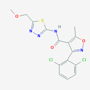 3-(2,6-dichlorophenyl)-N-[5-(methoxymethyl)-1,3,4-thiadiazol-2-yl]-5-methyl-1,2-oxazole-4-carboxamide