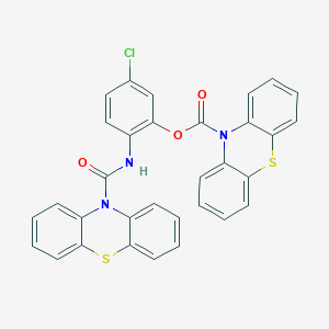 molecular formula C32H20ClN3O3S2 B216521 5-chloro-2-[(10H-phenothiazin-10-ylcarbonyl)amino]phenyl 10H-phenothiazine-10-carboxylate 