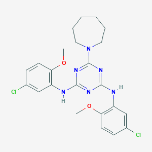 molecular formula C23H26Cl2N6O2 B216524 6-azepan-1-yl-N,N'-bis(5-chloro-2-methoxyphenyl)-1,3,5-triazine-2,4-diamine 