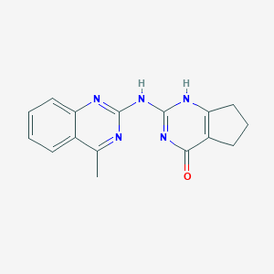 molecular formula C16H15N5O B216525 2-[(4-methylquinazolin-2-yl)amino]-1,5,6,7-tetrahydrocyclopenta[d]pyrimidin-4-one 