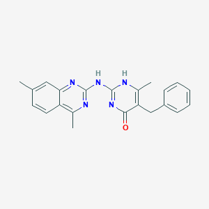 molecular formula C22H21N5O B216526 5-benzyl-2-[(4,7-dimethylquinazolin-2-yl)amino]-6-methyl-1H-pyrimidin-4-one 
