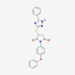 molecular formula C24H18N4O3S B216540 1-(4-phenoxyphenyl)-3-[(5-phenyl-4H-1,2,4-triazol-3-yl)sulfanyl]pyrrolidine-2,5-dione 