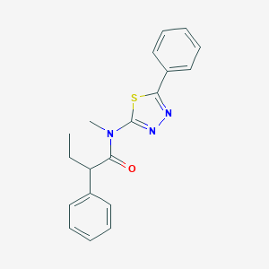 molecular formula C19H19N3OS B216541 N-methyl-2-phenyl-N-(5-phenyl-1,3,4-thiadiazol-2-yl)butanamide 