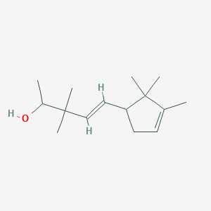 molecular formula C15H26O B216585 4-Penten-2-ol, 3,3-dimethyl-5-(2,2,3-trimethyl-3-cyclopenten-1-yl)- CAS No. 107898-54-4