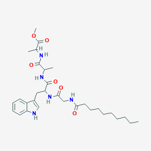 molecular formula C30H45N5O6 B216720 L-Alanine, N-[N-[N-[N-(1-oxodecyl)glycyl]-L-tryptophyl]-L-alanyl]-, methyl ester CAS No. 19716-78-0