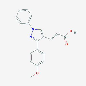 molecular formula C19H16N2O3 B216727 3-[3-(4-Methoxyphenyl)-1-phenylpyrazol-4-yl]prop-2-enoic acid CAS No. 108446-75-9