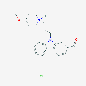 molecular formula C24H31ClN2O2 B216781 2-Acetyl-9-(3-(4-ethoxypiperidino)propyl)carbazole hydrochloride CAS No. 101418-04-6