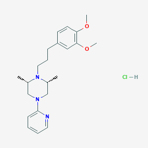molecular formula C22H32ClN3O2 B216800 cis-1-(3-(3,4-Dimethoxyphenyl)propyl)-2,6-dimethyl-4-(2-pyridyl)piperazine hydrochloride CAS No. 102233-08-9