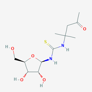 molecular formula C12H22N2O5S B216833 N'-(D-Ribosyl)-N-(2-methyl-4-oxo-2-pentyl)thiourea CAS No. 100551-67-5