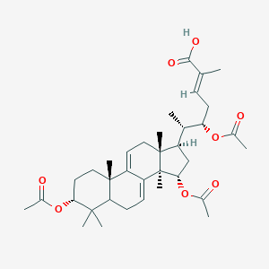molecular formula C36H52O8 B216892 (E,5S,6S)-5-acetyloxy-6-[(3R,10S,13R,14R,15S,17R)-3,15-diacetyloxy-4,4,10,13,14-pentamethyl-2,3,5,6,12,15,16,17-octahydro-1H-cyclopenta[a]phenanthren-17-yl]-2-methylhept-2-enoic acid CAS No. 103992-91-2