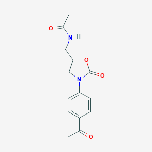 molecular formula C14H16N2O4 B216897 4-Acetylphenyloxooxazolidinylmethylacetamide CAS No. 104421-21-8