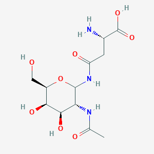 molecular formula C19H15F3N4O3 B216921 (2S)-4-[[(3R,4R,5R,6R)-3-acetamido-4,5-dihydroxy-6-(hydroxymethyl)oxan-2-yl]amino]-2-amino-4-oxobutanoic acid CAS No. 100991-94-4