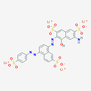 molecular formula C26H15Li4N5O13S4 B217042 2,7-Naphthalenedisulfonic acid, 6-amino-4-hydroxy-3-((7-sulfo-4-((4-sulfophenyl)azo)-1-naphthalenyl)azo)-, tetralithium salt CAS No. 106028-58-4