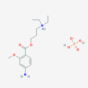 molecular formula C15H27N2O7P B217078 Benzoic acid, 4-amino-2-methoxy-, 3-diethylaminopropyl ester, phosphate CAS No. 102612-57-7