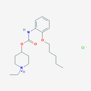 molecular formula C19H31ClN2O3 B217090 Carbamic acid, (2-(pentyloxy)phenyl)-, 1-ethyl-4-piperidinyl ester, monohydrochloride CAS No. 105383-97-9