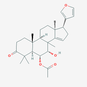 molecular formula C16H14N2O3 B217123 [(5R,6R,7S,9R,10R,13S,17R)-17-(furan-3-yl)-7-hydroxy-4,4,8,10,13-pentamethyl-3-oxo-1,2,5,6,7,9,11,12,16,17-decahydrocyclopenta[a]phenanthren-6-yl] acetate CAS No. 19865-83-9