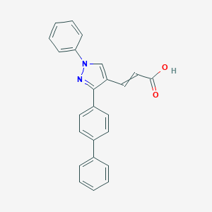 molecular formula C24H18N2O2 B217195 3-(3-Biphenyl-4-yl-1-phenyl-1H-pyrazol-4-yl)-acrylic acid CAS No. 108446-76-0
