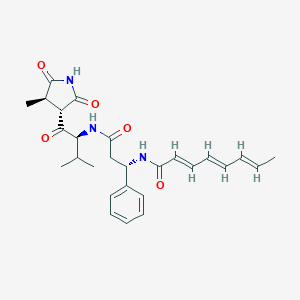 molecular formula C27H33N3O5 B217249 (2E,4E,6E)-N-[(1S)-3-[[(2S)-3-methyl-1-[(3S,4R)-4-methyl-2,5-dioxopyrrolidin-3-yl]-1-oxobutan-2-yl]amino]-3-oxo-1-phenylpropyl]octa-2,4,6-trienamide CAS No. 108868-95-7
