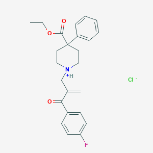 molecular formula C24H27ClFNO3 B217296 Isonipecotic acid, 1-(2-(p-fluorobenzoyl)allyl)-4-phenyl-, ethyl ester, hydrochloride CAS No. 102395-64-2