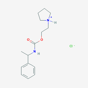 molecular formula C15H23ClN2O2 B217345 2-(Pyrrolidinyl)ethyl (alpha-methylbenzyl)carbamate hydrochloride CAS No. 100836-55-3