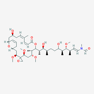 molecular formula C13H15NO3S B217420 N-[(E,3R,4R,5S,9R,10S,11S)-6,10-dihydroxy-11-[(1S,3S,5S,7R,8S,12Z,14Z,17S,19R)-17-hydroxy-3,5,7-trimethoxy-8,14-dimethyl-11-oxospiro[10,23-dioxabicyclo[17.3.1]tricosa-12,14,20-triene-4,2'-oxirane]-9-yl]-4-methoxy-3,5,9-trimethyldodec-1-enyl]-N-methylformamide CAS No. 104653-87-4