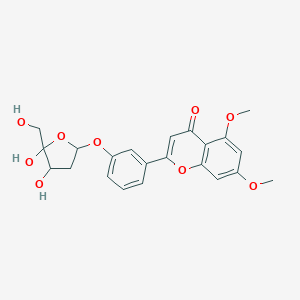 molecular formula C9H12N2O2 B217446 2-[3-[4,5-Dihydroxy-5-(hydroxymethyl)oxolan-2-yl]oxyphenyl]-5,7-dimethoxychromen-4-one CAS No. 110282-44-5
