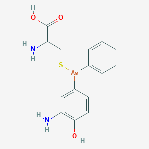 molecular formula C15H17AsN2O3S B217452 3-(((3-Amino-4-hydroxyphenyl)phenylarsino)thio)alanine CAS No. 102516-61-0