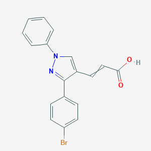molecular formula C18H13BrN2O2 B217456 3-[3-(4-Bromophenyl)-1-phenyl-1H-pyrazol-4-yl]prop-2-enoic acid CAS No. 108446-73-7